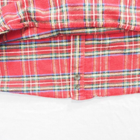 LL Bean Flannel Shirt Mens Large Red Plaid Check Heavyweight Outdoor Lumberjack - Picture 9 of 10